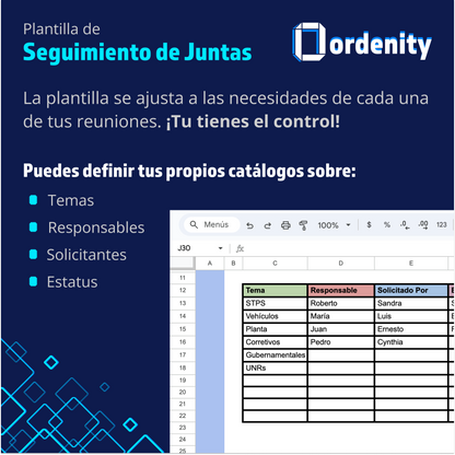 Plantillas de Seguimiento de Juntas